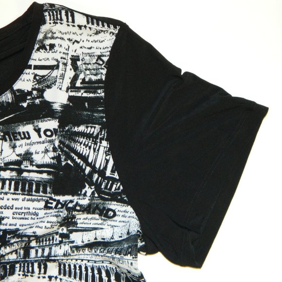 2 for/ $25 Red Coral Global Landmarks Graphic Asymmetrical Blouse Size-XL - Picture 11 of 14